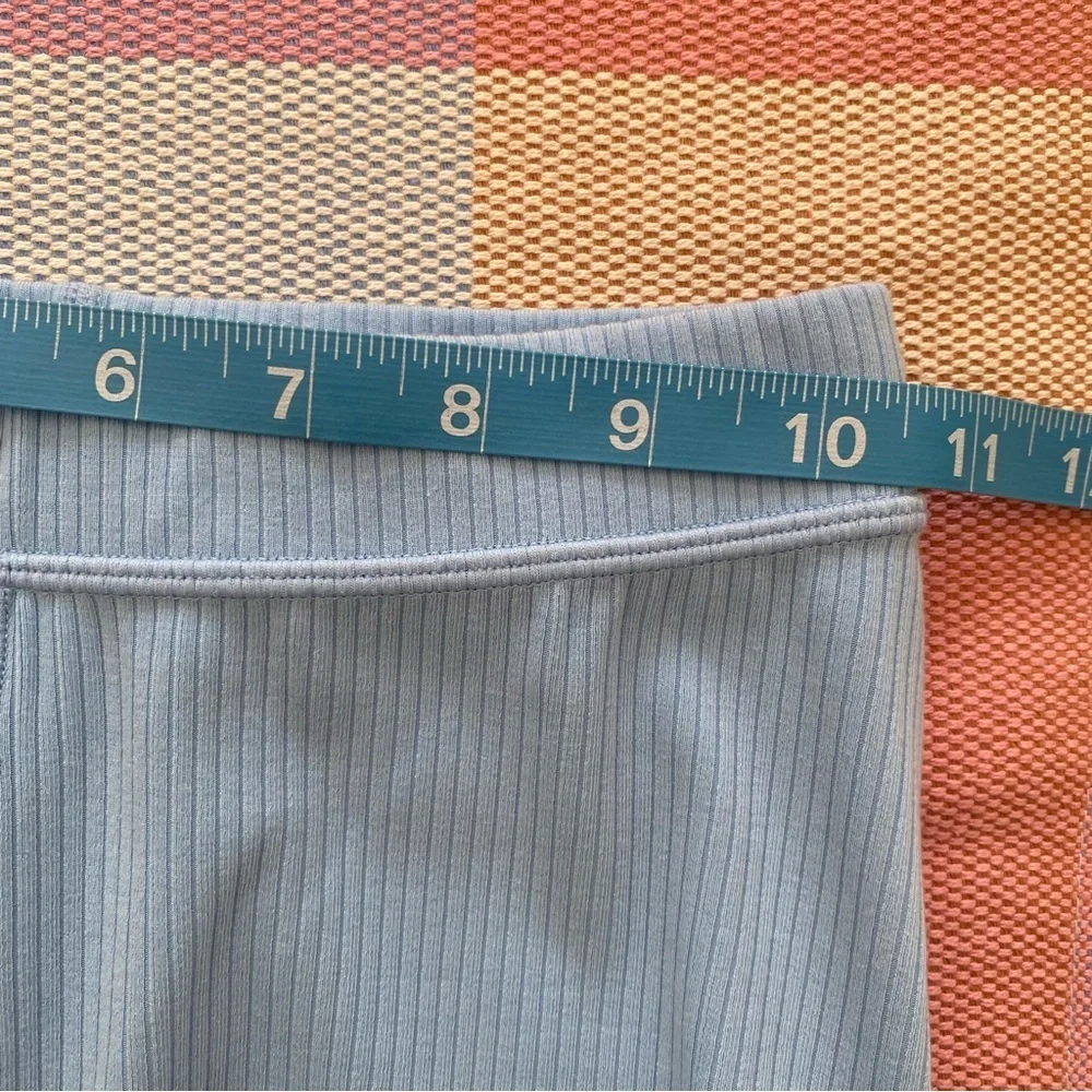 ALO Yoga Light Blue Ribbed High-Waist 7/8 Blissful Legging XXS